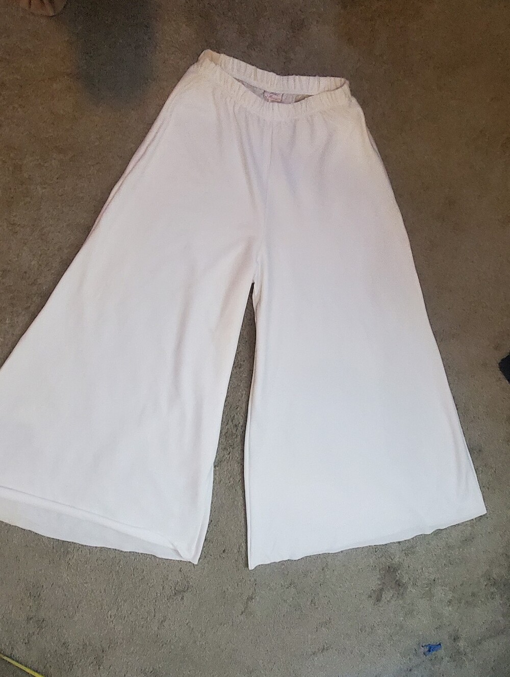Vintage 70s White Extra Wide-Leg Pull-On Polazzo Pants Elephant Retro